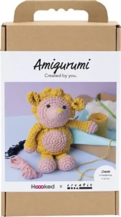DIY Kit Amigurumi - Pindsvin - Lys Rosa - Varm Gul