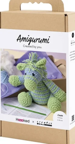 DIY Kit Amigurumi - Zebra - Lys Blå - Lys Grøn