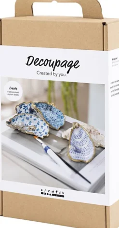 DIY Kit Decoupage - Østersskaller - Blå