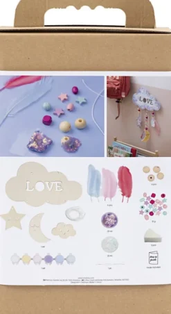 DIY Kit Dekoration - Sky - Måne - Stjerne - Glitterfarver - Pastelfarver