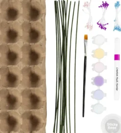 DIY Kit Æggebakke Blomster - Pastelfarver
