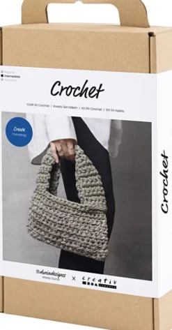 DIY Kit Hækle - Chunky Taske - Olivengrøn
