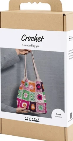 DIY Kit Hækle - Taske - Colorful - Crème