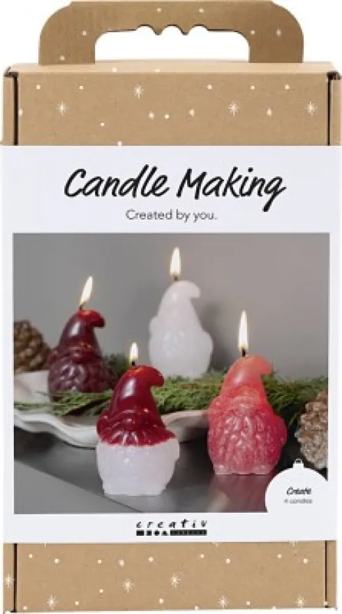 DIY Kit Lysstøbning - Julemand - Mat Transparent - Rød