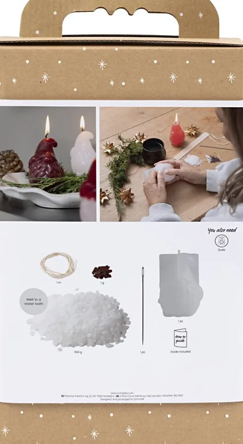 DIY Kit Lysstøbning - Julemand - Mat Transparent - Rød