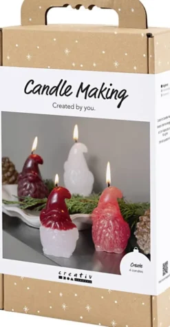 DIY Kit Lysstøbning - Julemand - Mat Transparent - Rød