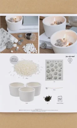 DIY Kit Lysstøbning - Rose - Beige - Hvid - Creme
