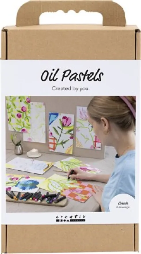 DIY Kit Oliepastel - Blomster - Assorterede Farver