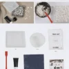 DIY Kit Resin Støbning - Firkantet Bakke - Sort - Hvid