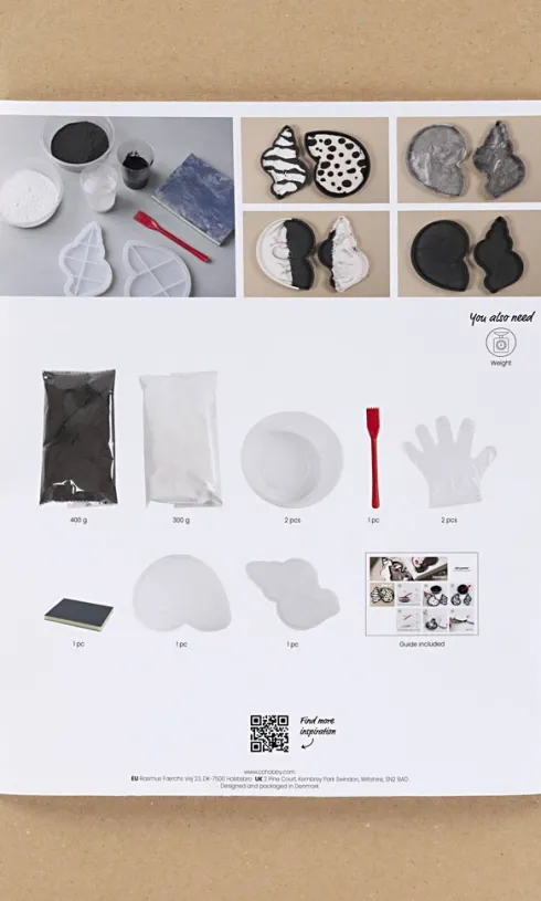 DIY Kit Resin Støbning - Konkylie - Sort - Hvid