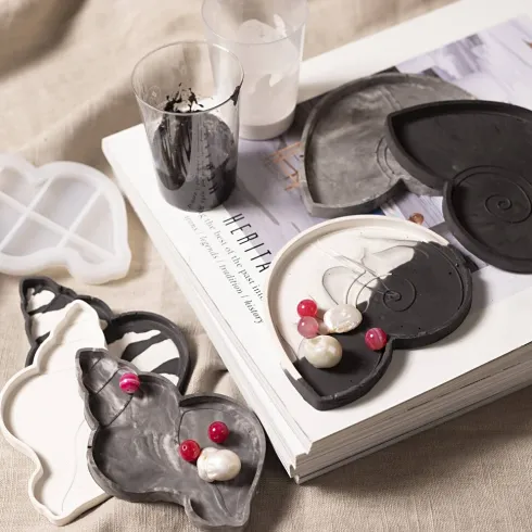 DIY Kit Resin Støbning - Konkylie - Sort - Hvid