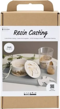 DIY Kit Resin Støbning - Krukke Med Låg - Beige - Off White