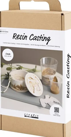 DIY Kit Resin Støbning - Krukke Med Låg - Beige - Off White
