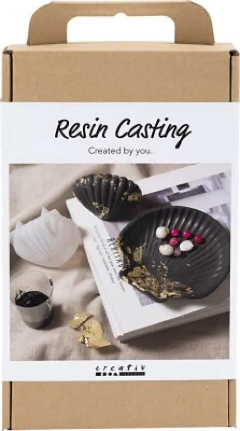 DIY Kit Resin Støbning - Musling - Sort - Guld