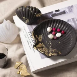 DIY Kit Resin Støbning - Musling - Sort - Guld
