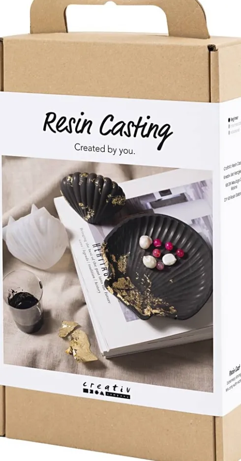 DIY Kit Resin Støbning - Musling - Sort - Guld