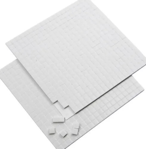 3D Klæbepuder - Str. 5X5 MM - Tykkelse 2 MM - Hvid - 2 Ark - 2X400 Stk