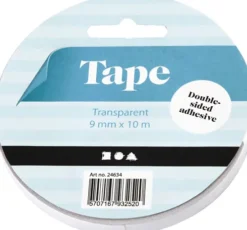 Dobbeltklæbende Tape - 9 MM - 10 M - Gennemsigtig