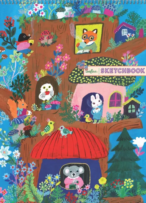 Eeboo - Skitsebog Med Spiralryg Til Børn - Yumi's Mushroom House