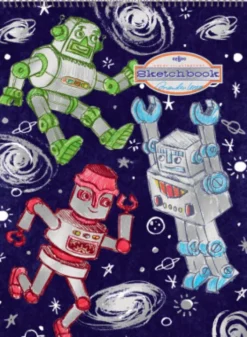 Eeboo - Skitsebog Med Spiralryg Til Børn - Robotter