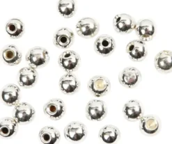 Endeperler - Ø 3 MM - Hulstr. 1 MM - Forsølvet - 20 Stk
