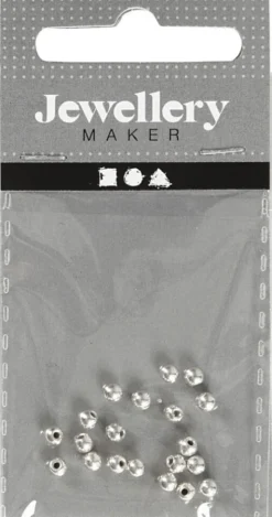 Endeperler - Ø 3 MM - Hulstr. 1 MM - Forsølvet - 20 Stk