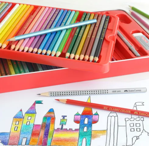 Faber-Castell - Farveblyanter - 60 Stk I Metalæske