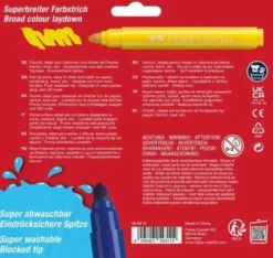 Faber-Castell - Felt Tip Pens - Supervaskbare Jumbo Tusser - 12 Stk