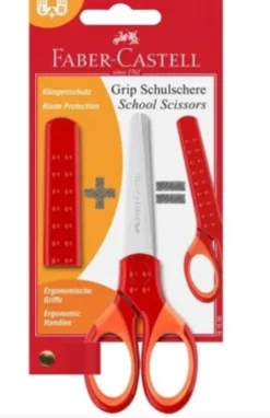 Faber-Castell - Grip Børnesaks Med Beskyttelse - Rød