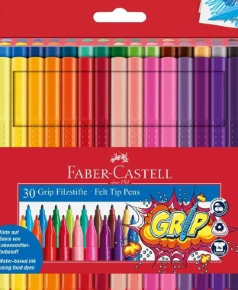 Faber-Castell - Grip Farve Tuscher - 30 Stk