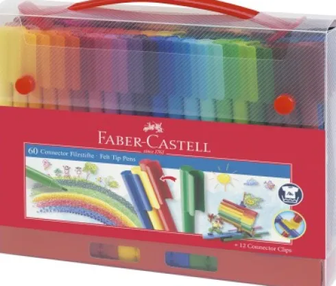 Faber-Castell - Tusser - Connector Felt Tip Pens - 60 Farver