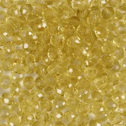 Facetperler - Ø 4 MM - Hulstr. 1 MM - Gul - 45 Stk