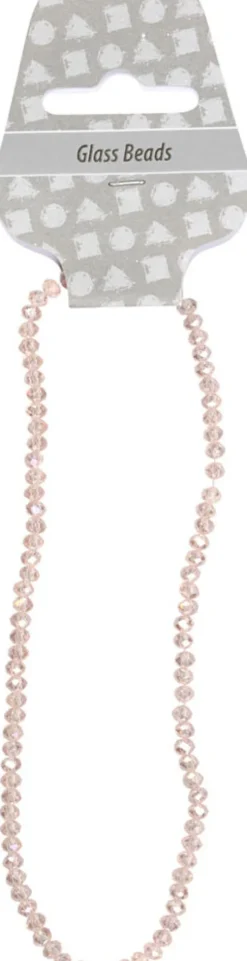 Facetperler - Str. 3X4 MM - Hulstr. 0,8 MM - Rosa - 100 Stk