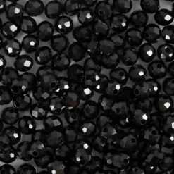 Facetperler - Str. 3X4 MM - Hulstr. 0,8 MM - Sort Metallic - 100 Stk