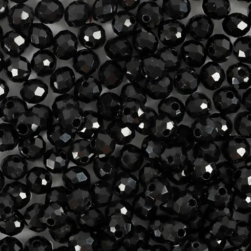 Facetperler - Str. 3X4 MM - Hulstr. 0,8 MM - Sort Metallic - 100 Stk