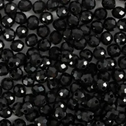 Facetperler - Str. 3X4 MM - Hulstr. 0,8 MM - Sort Metallic - 100 Stk