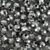 Facetperler - Str. 5X6 MM - Hulstr. 1 MM - Metallic Grå - 100 Stk