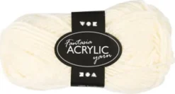 Fantasia Polyacrylgarn - L 80 M - Pind 4,5-5 - Råhvid - 50 G