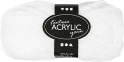 Fantasia Polyacrylgarn - L 80 M - Pind 4,5-5 - Hvid - 50 G