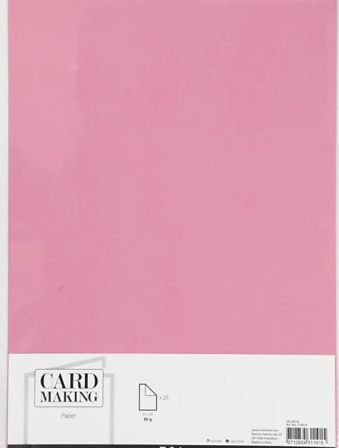 Farvet Papir - A4 - 210X297 MM - 80 G - Pink - 20 Stk