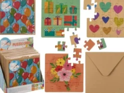 Fødselsdagskort Puslespil Inkl. Kuvert - Assorteret
