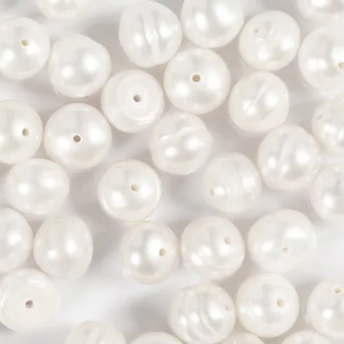 Ferskvandsperler - Gennemboret På Langs - Ø 4 MM - Hulstr. 1 MM - Perlemor - 40Stk