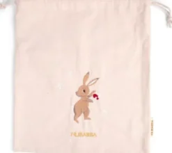 Filibabba - Gavepose Til Børn - Stof Med Broderi - Beige