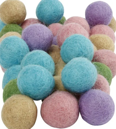 Filtkugler - Ø 20 MM - Pastel Gul - 64 Stk