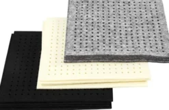 Filt Med Huller - Str. 20X20 CM - Tykkelse 3 MM - Sort - Grå - Råhvid - 3X4 Ark