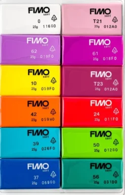 Fimo Ler - Soft - Ler Til Ovn Sæt - 12 Brilliant Farver