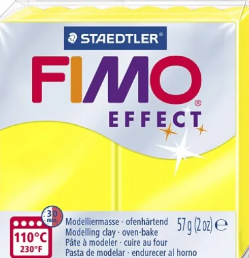 Fimo - Ler Til Ovn - Effect - Neon Gul - 57 G