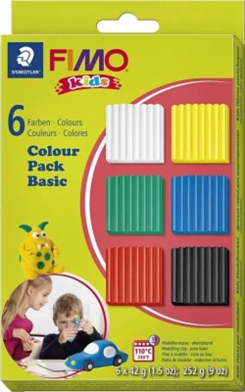 Fimo - Ler Til Ovn - Kids - Standardfarver - 6X42 G