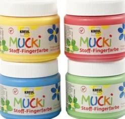 Fingermaling - Mucki - Blå Grøn Gul Rød 4X150 ML