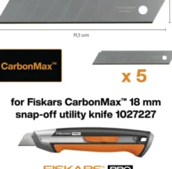Fiskars - Carbonmax Blades - 18 MM - Til Universalkniv - 5 Stk